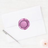 Faux Roze Wax Initialen Monogram Ronde Sticker (Envelop)