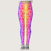 Faux Rozen Lace Fishnet Colorful Leggings (Voorkant)