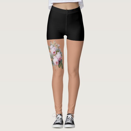 Faux  rozen Tattoo Leggings (Voorkant)