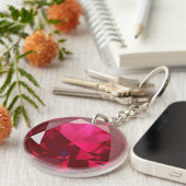 faux ruby diamond print acrylische sleutelhanger (Voorkant Rechts)