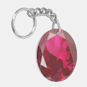 faux ruby diamond print acrylische sleutelhanger (Voorkant Links)