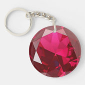 faux ruby diamond print acrylische sleutelhanger (Voorkant)