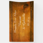 Faux Rustic Barn Wood Country Weddenschap Spandoek (Verticaal)