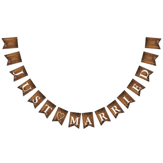 Faux Rustic Barn Wood trouwt alleen maar Vlaggetjes (Alle)