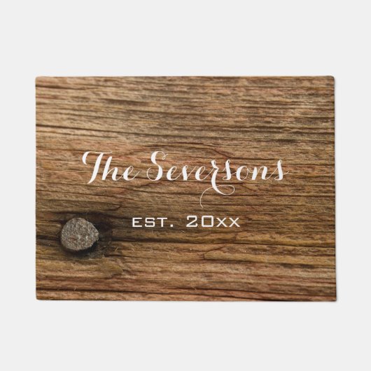 Faux Rustic Brown Barn Wood Deurmat (Voorkant)