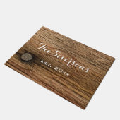 Faux Rustic Brown Barn Wood Deurmat (Schuin)