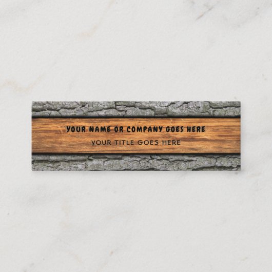 Faux Rustic Dry Wood Grain Boom Bark Mini Visitekaartje (Voorkant)