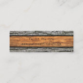 Faux Rustic Dry Wood Grain Boom Bark Mini Visitekaartje (Achterkant)