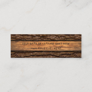 Faux Rustic Piece of Wood Grain Tree Bark Mini Visitekaartje