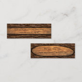 Faux Rustic Piece of Wood Grain Tree Bark Mini Visitekaartje (Voorkant / Achterkant)