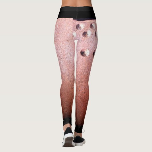 Faux Rustic Rusty Metal met de naam Ankle Leggings (Achterkant)