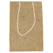 Faux Rustic Tan Kraft Paper Look Medium Cadeauzakje (Voorkant)