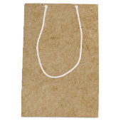 Faux Rustic Tan Kraft Paper Look Medium Cadeauzakje (Achterkant)