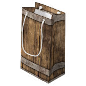 Faux Rustic Weathered Wood Boards Klein Cadeauzakje (Achterkant Gekanteld)