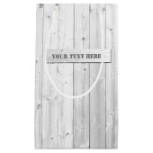 Faux Rustic White Wood Boards Klein Cadeauzakje (Voorkant)