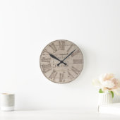 Faux rustic wood custom wall clock ronde klok (Huis)