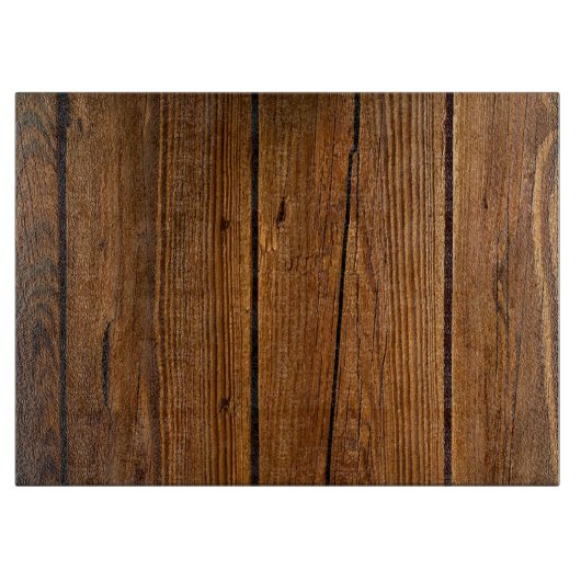 Faux Rustic Wood Glass Snijplank (Voorkant)