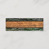 Faux Rustic Wood Grain Bark Moss Mini Visitekaartje (Achterkant)