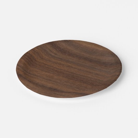 Faux Rustic Wood Plank 7" Papieren Bordje (Gekanteld)