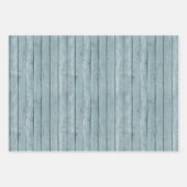 Faux rustiek hout bruin blauw inpakpapier vel (Voorkant 3)