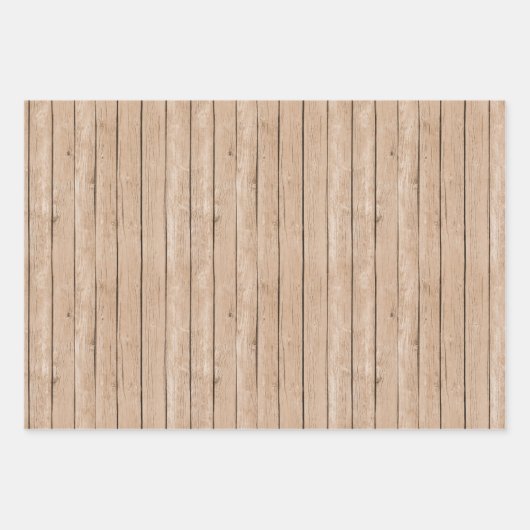 Faux rustiek hout bruin blauw inpakpapier vel (Voorkant 2)