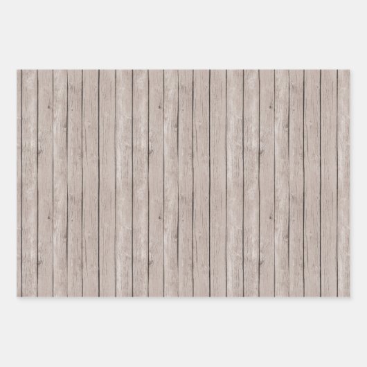 Faux rustiek hout bruin blauw inpakpapier vel (Voorkant)