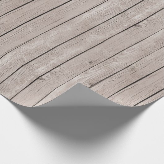 Faux rustiek hout bruin cadeaupapier (Hoek)