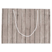 Faux rustiek hout bruin groot cadeauzakje (Achterkant)