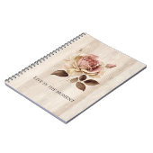 Faux rustieke crème roze rozenhout notitieboek (Linkerzijde)