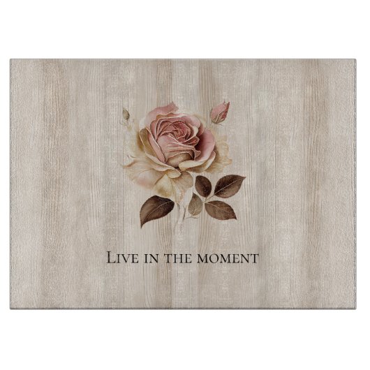 Faux rustieke crème roze rozenhout snijplank (Voorkant)