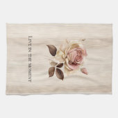 Faux rustieke crème roze rozenhout theedoek (Horizontaal)