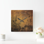 Faux Rusty Cracked Metal Vierkante Klok (Huis)