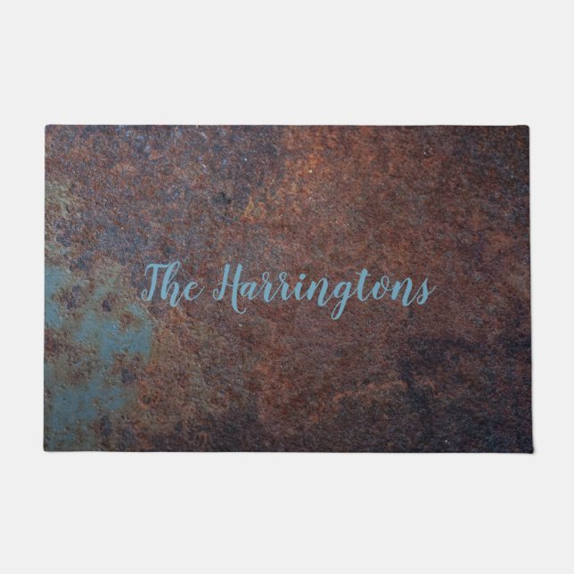 Faux Rusty Metal aangepaste deurmatten (Voorkant)