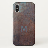Faux Rusty Metal aangepaste monogram Case-Mate iPhone Case (Achterkant)