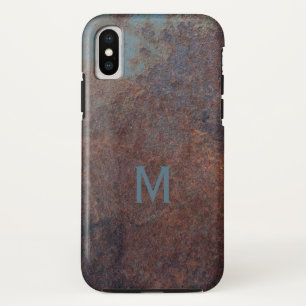 Faux Rusty Metal aangepaste monogram Case-Mate iPhone Case