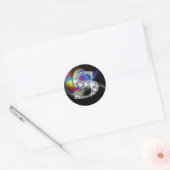 Faux S' Diamond Bling on Rainbow Swirl Heart Ronde Sticker (Envelop)