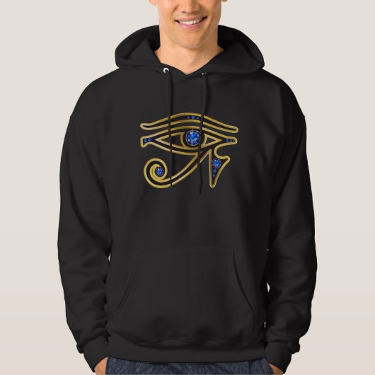 Faux-Sapphire Eye of Ra Mannen gekookt Sweatshirt (Voorkant)