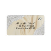 Faux Satin en Lace Wedding Etiket (Voorkant)