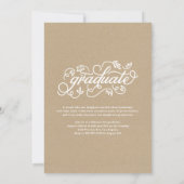 Faux Script Kraft Paper Rustic Script Afstuderen Aankondiging (Achterkant)