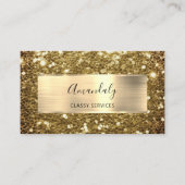 Faux Sepia Gold Glitter QR Code Logo Mustard Busin Visitekaartje (Voorkant)