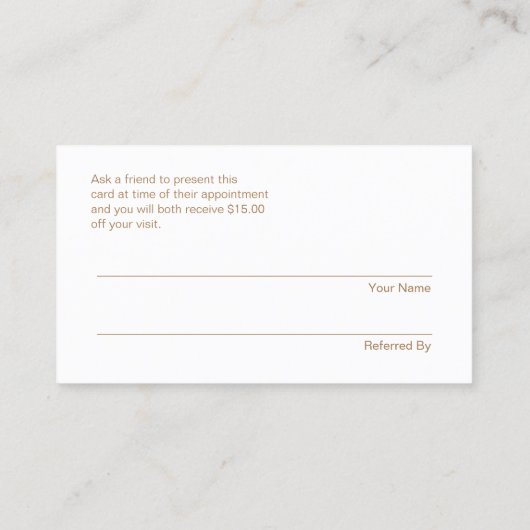 FAUX Sequin Beauty Salon Cusomer Referral (Achterkant)