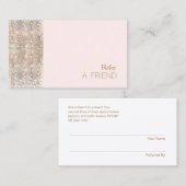 FAUX Sequin Beauty Salon Verwijs Een Vriend Lichtr Aanbevelingskaartje (Voorkant / Achterkant)