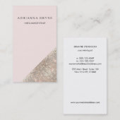 Faux Sequin Blush Pink Mode & Beauty Stylist Visitekaartje (Voorkant / Achterkant)