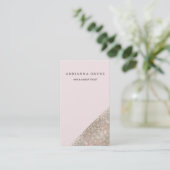 Faux Sequin Blush Pink Mode & Beauty Stylist Visitekaartje (Staand voorkant)