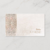 FAUX Sequin Geborsteld Wit Marmeren Salon Verwijzi Aanbevelingskaartje (Voorkant)