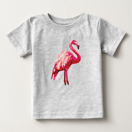 Faux Sequin Gedrukt Tropisch Flamingo Bird (Voorkant)