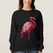 Faux Sequin Gedrukt Tropisch Flamingo Bird Trui (Voorkant)