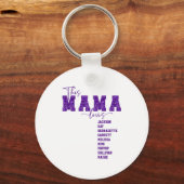 Faux Sequin Varsity Font This Mama Loves Sleutelhanger (Voorkant)