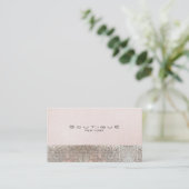 Faux Sequins en Linen Cute Pink Chic Boutique Visitekaartje (Staand voorkant)