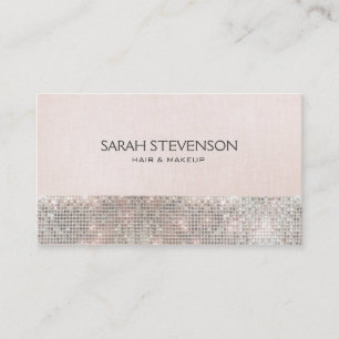 Faux Sequins en Linen Cute Pink Mode & Beauty Visitekaartje